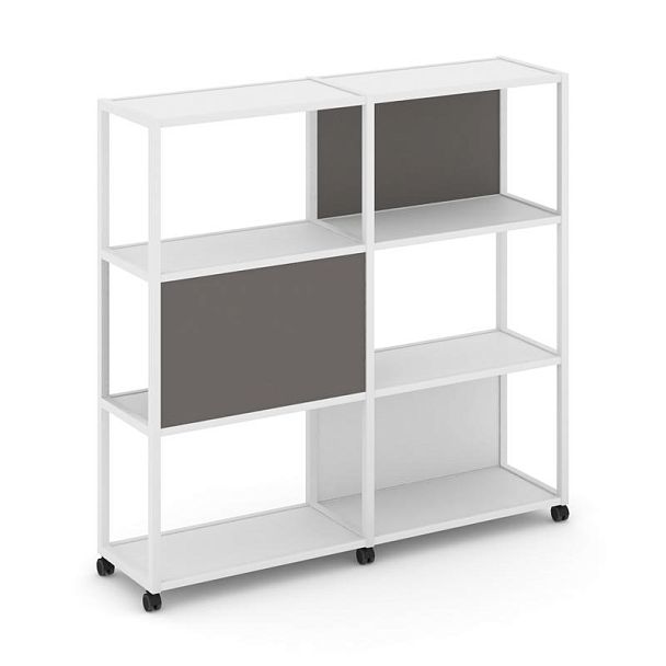 Shelf Mobile Стеллаж 4 уровня 2 секции VR.LT-STK-414.06 Белый Бриллиант/Металл Белый/W-26 1170*400*1523 - Вид 1