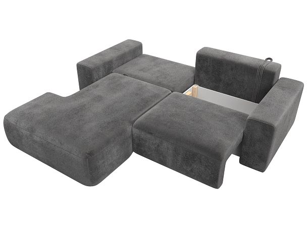 Диван угловой Лига-036 НПБ Классик левый угол Велюр серый - Вид 8