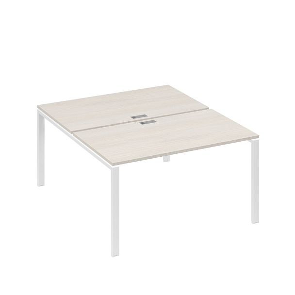 Станция рабочая на металлокаркасе UNO 2х140 A4 А4 Б1 177 БП дуб / металлокаркас белый - Вид 1