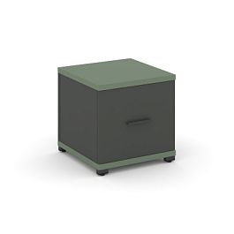 Concept Тумба приставная 1 распаш. фасад CN.TUP-004 W Кобо/Антрацит/Металл Антрацит 420*420*416 - Фото предпросмотра