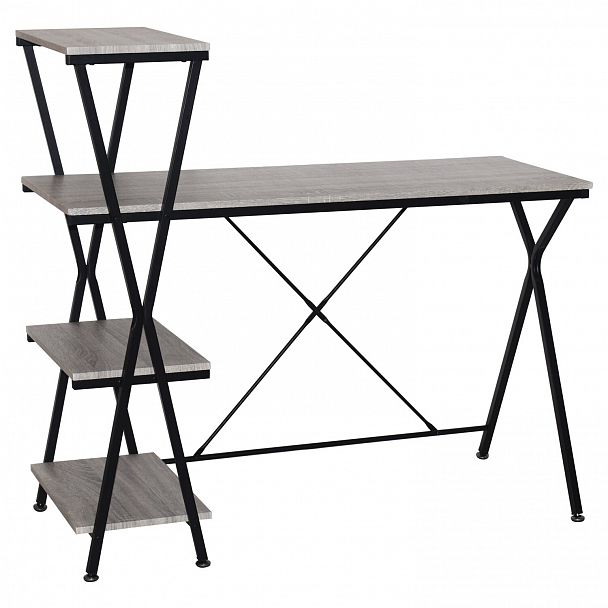 Стол на металлокаркасе BRABIX "LOFT CD-004", 1200х535х1110 мм, 3 полки, цвет дуб антик, 641219 - Вид 3