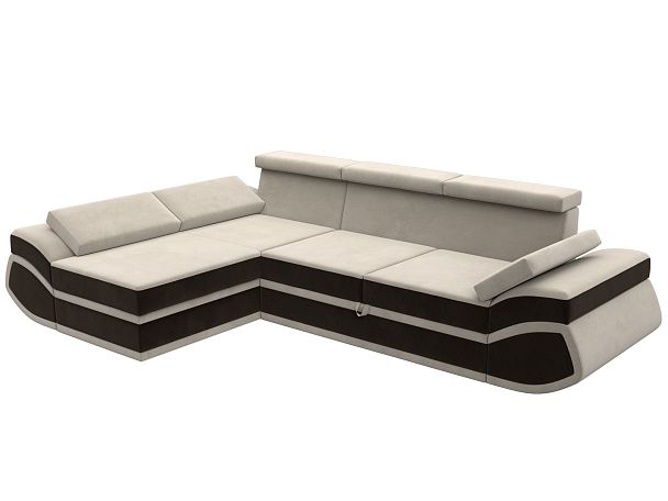Диван угловой Лига-032 левый угол Микровельвет бежевый - Вид 9