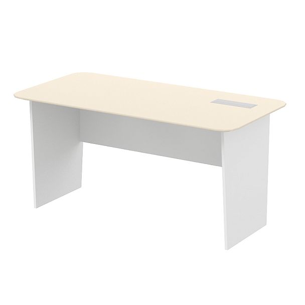 Столы рабочие "Компьютерные столы"  ПК-МИН-СТ160Х80МП/Д/18/1-В1-1188 бежевый песок + белый - Вид 1