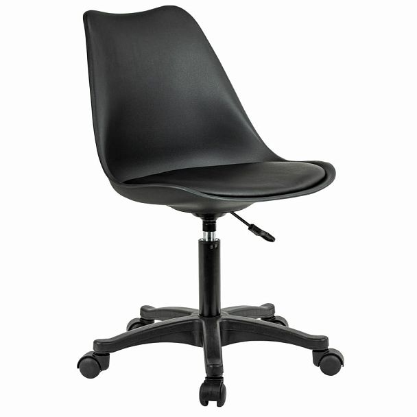Кресло стул BRABIX "Eames MG-310 PL", пластик черный, экокожа черная, 532927 - Вид 2