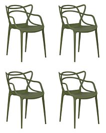 Набор 4 шт Стул обеденный DOBRIN MASTERS (зеленый хаки (G-17)) - Фото предпросмотра