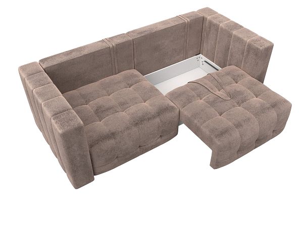 Диван прямой Лига-052 НПБ Велюр бежевый - Вид 7