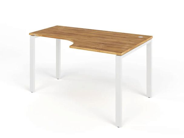 TANDEM RTD075-MK-140R-ME Стол угловой на металлокаркасе правый 1400х900х750 Таксония медовая/Белый - Вид 1