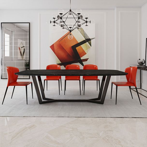 Стол овальный Mercedes 200, керамика черная - Вид 5