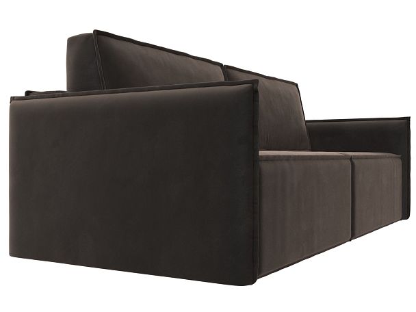 Диван прямой Либерти (полностью велюр коричневый) - Вид 3