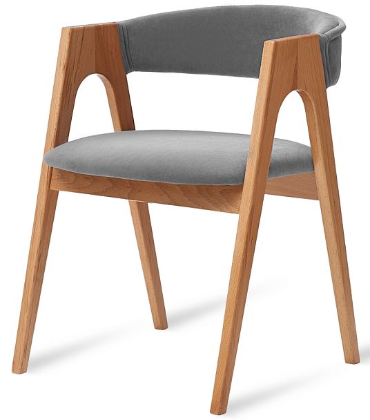 Стул деревянный Кайто Бук натуральный/Светло-Серый - Вид 1