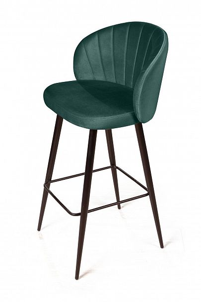 Стул барный Mont Blanc, бархат изумрудный 87 / черный конус - Вид 8