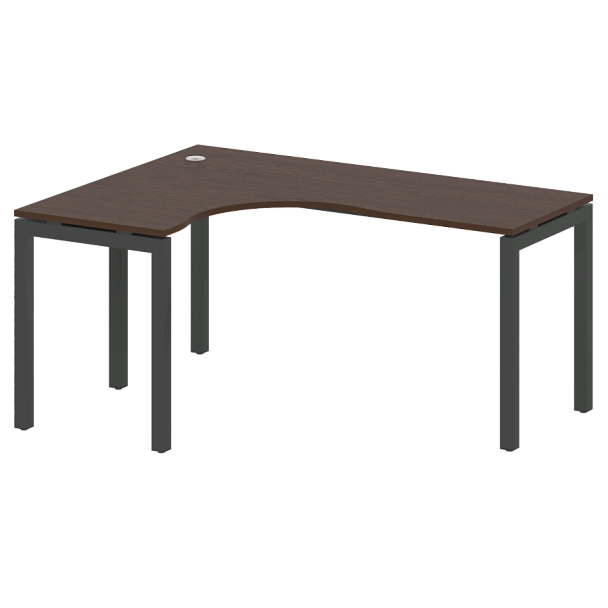 Metal System Quattro Стол криволинейный левый на П-образном м/к 50БП.СА-4 (L) Венге/Антрацит металл 1600*1200*750 - Вид 1