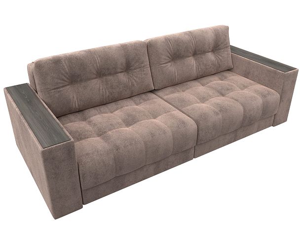 Диван прямой с декором Лига-049 НПБ Велюр бежевый - Вид 6