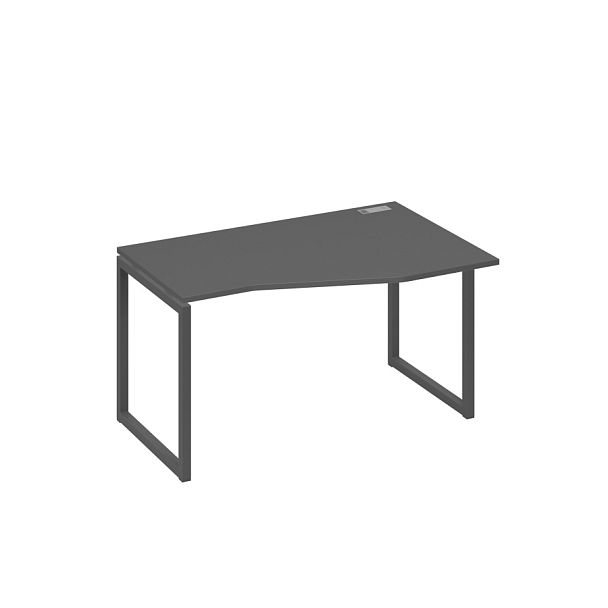 Стол эргономичный правый "Техно" на металлокаркасе QUATTRO A4 А4 Б4 064 БП антрацит премиум / металлокаркас антрацит - Вид 1