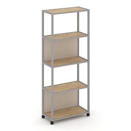 Shelf Mobile Стеллаж 5 уровней 1 секция VR.LT-STK-502.06 Тиквуд Светлый/Металл Серый/W-04 600*400*2000 - Фото предпросмотра