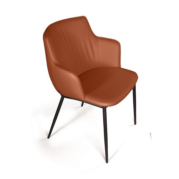 Стул с подлокотниками Sofia, экокожа soft-touch, терракот - Вид 12