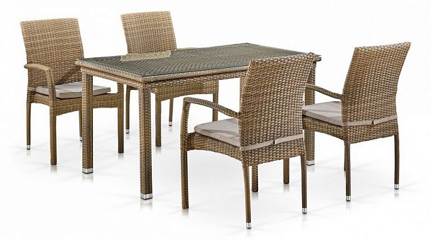 Набор уличный T256B/Y379B-W65 Light Brown (4+1) - Вид 1
