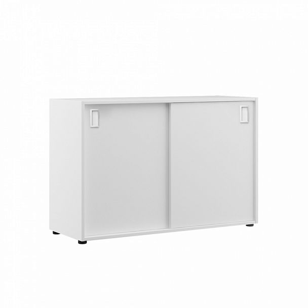Тумба с раздвижными фасадами Tess Wood 120x43x80 белый - Вид 1