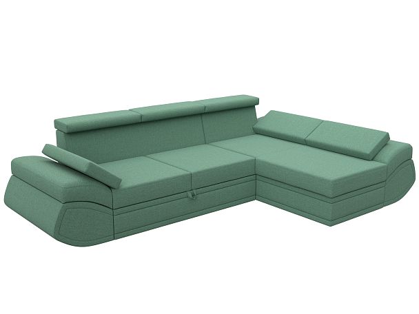 Диван угловой Лига-032 правый угол Рогожка зеленый - Вид 9