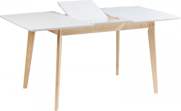 Обеденная группа стол раздвижной Норден 120 Белый/Натуральный и 4 стула Мэти Натуральный/Серый велюр - Вид 5