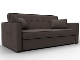Диван прямой Лига-104 (160) Рогожка коричневый - Фото предпросмотра