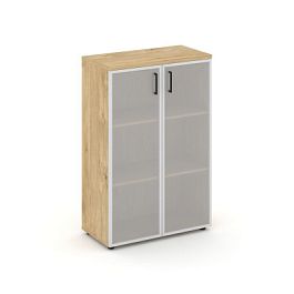 Стайл Проджект Шкаф средний широкий SN.STS.E-206 Тиквуд Светлый/Сатин/Черный Ручки 796*400*1203 - Фото предпросмотра