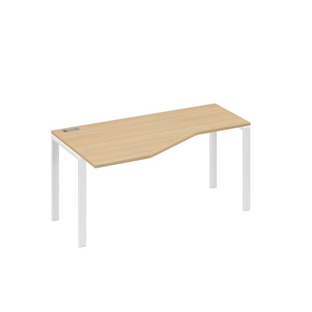 Стол эргономичный левый "Техно" на металлокаркасе UNO A4 А4 Б1 055 БП натуральный дуб / металлокаркас белый - Вид 1