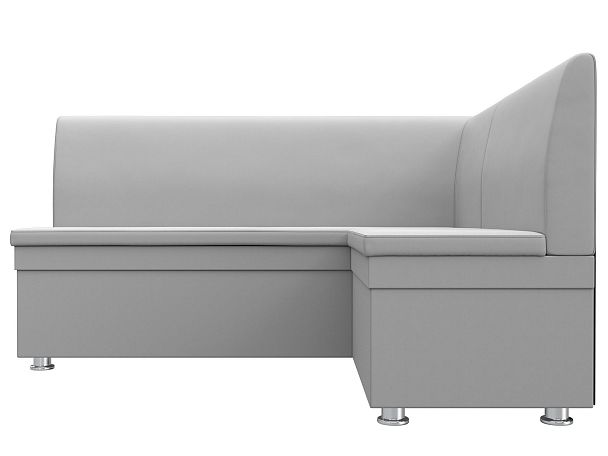 Кухонный угловой диван Уют правый (полностью экокожа белая) - Вид 2