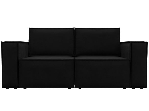 Диван прямой Куба мини Микровельвет черный - Вид 2
