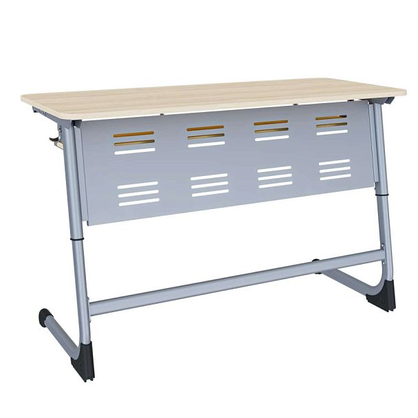 Парта Smart на плоскоовале 2М с РН (столеш. ЛДСП ЗУ, экран ПЭ, полка), гр.5-7 - Вид 1