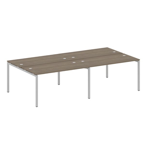 Metal System Quattro Р. ст. на 4 раб. места на П-образном м/к 40БП.СМ-4.3 Вяз/Серый металл 2800*1475*750 - Вид 1