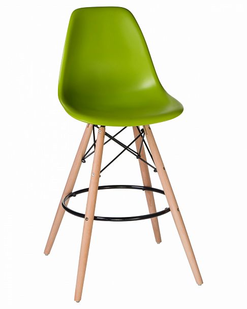 Стул барный LMZL-PP623G (ножки светлый бук, цвет сиденья салатовый) - Вид 1