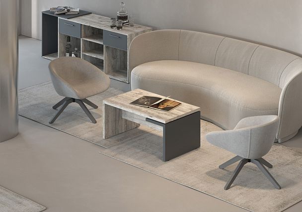 Стеллаж низкий Zion Light 90x42x74,6 дуб нордик - Вид 6