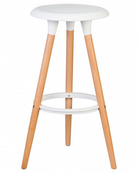 Табурет барный DOBRIN ROYCE (ножки светлый бук, цвет белый (W-02)) - Вид 2