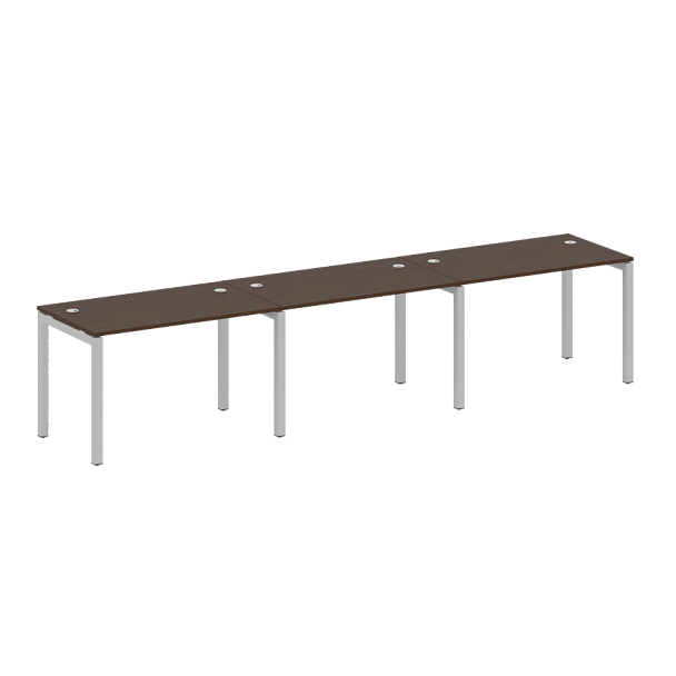 Metal System Quattro Р. ст. на 3 раб. места на П-образном м/к 50БП.СМ-3.2 Венге/Серый металл 3600*720*750 - Вид 1