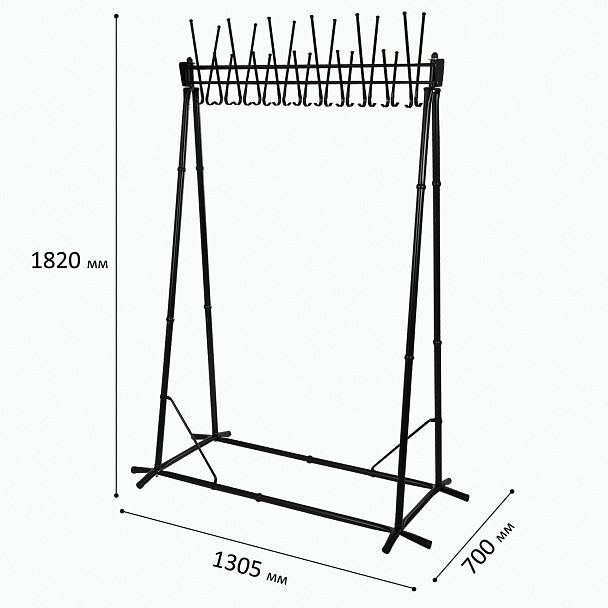 Вешалка напольная "Алла", 1,82 м, 22 крючка, металл, черная - Вид 6