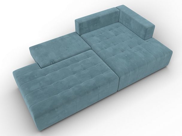 Диван угловой Лига-103 НПБ угол правый Велюр бирюзовый - Вид 8