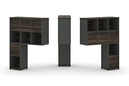 Concept Надставка высокая CN.DNV-005 Дуб Мали/Антрацит/Металл Антрацит 1099*350*1486 - Фото предпросмотра