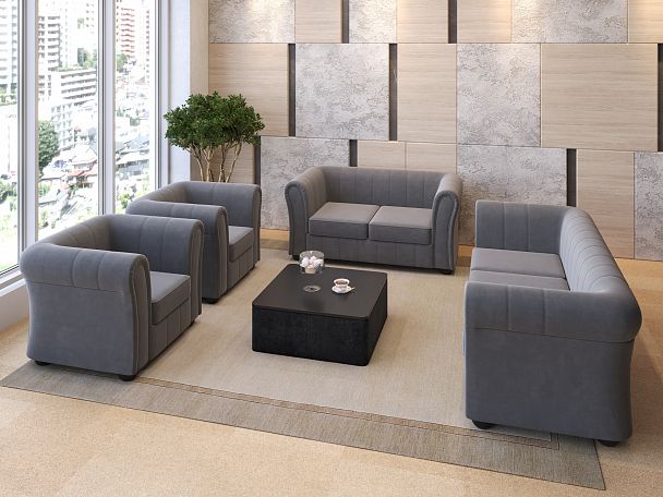 Двухместный диван Brooklyn 163x90x71 чёрный - Вид 2