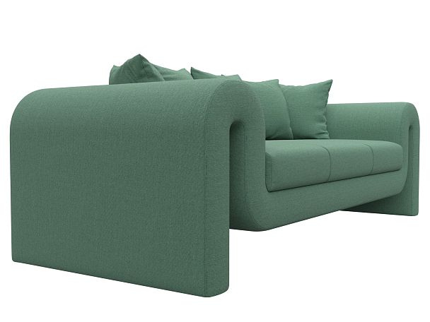 Диван прямой Волна Рогожка зеленый - Вид 3