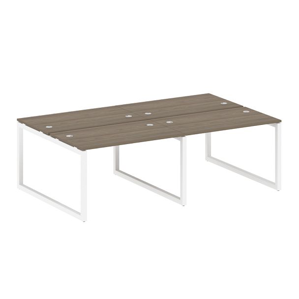 Metal System Quattro Р. ст. на 4 раб. места на О-образном м/к 50БО.СМ-4.2 Вяз/Белый металл 2400*1475*750 - Вид 1