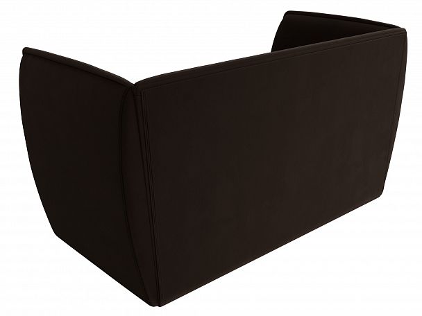 Прямой диван Бергамо 2-х местный (полностью микровельвет коричневый) - Вид 6