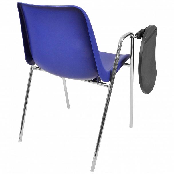 Стул Vicenza (4 ножки с подлокотниками + столик TLT), Каркас хром, темно-синий - Вид 2