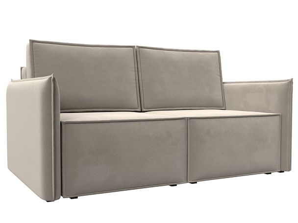 Диван прямой Либерти мини Микровельвет бежевый - Вид 1