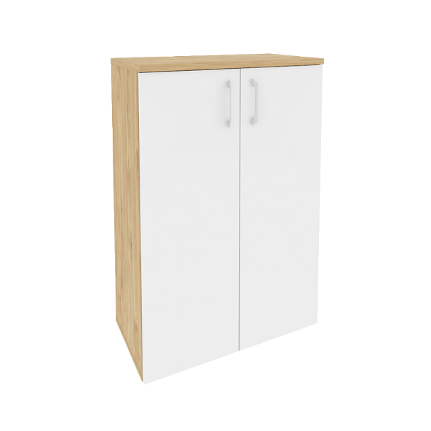 Onix Шкаф средний широкий O.ST-2.3 Тиквуд светлый/Белый бриллиант 800*420*1207 - Вид 1