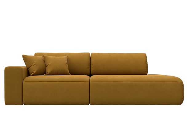 Диван прямой Лига-036 НПБ Модерн подлокотник слева Велюр желтый - Вид 2