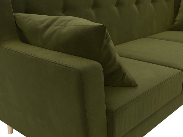 Прямой диван Брайтон 3 (полностью микровельвет зеленый) - Вид 4