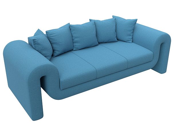 Диван прямой Волна Рогожка голубой - Вид 5