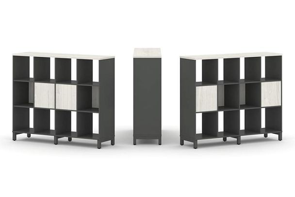 Style Project Набор стеллажа 2-х сторон., 3 яр. SN.NSD-341 Антрацит/Дуб Наварра/Металл Антрацит 1488 - Вид 1