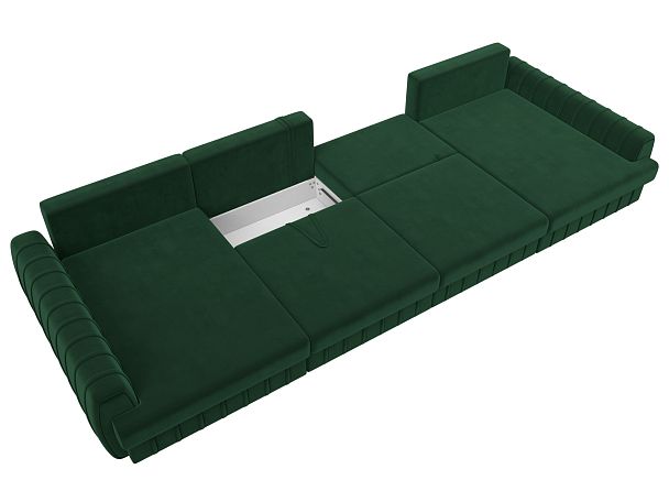 Диван П-образный Лига-057 НПБ Лонг Велюр зеленый - Вид 8